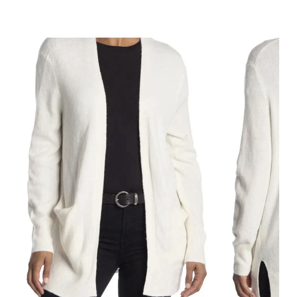 Madewell Cardigan Sweater Women Medium Ivory Alpaca Merino Wool Blend Open Front